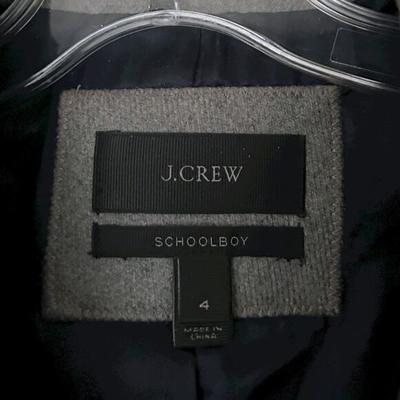 J. CREW Schoolboy Blazer Women’s 4 Gray Wool Black Trim Two-Button Jacket Preppy - Picture 3 of 8